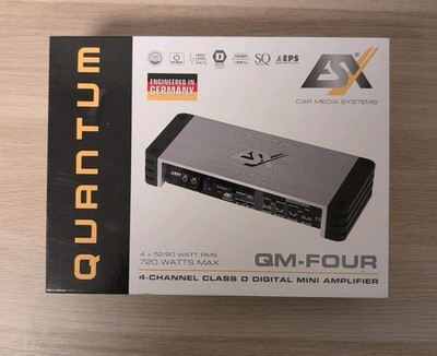 ESX QM-FOUR Mini Amplifier 4 Channel Class D Amplifier 400W RMS 4 Ohm Black NEU