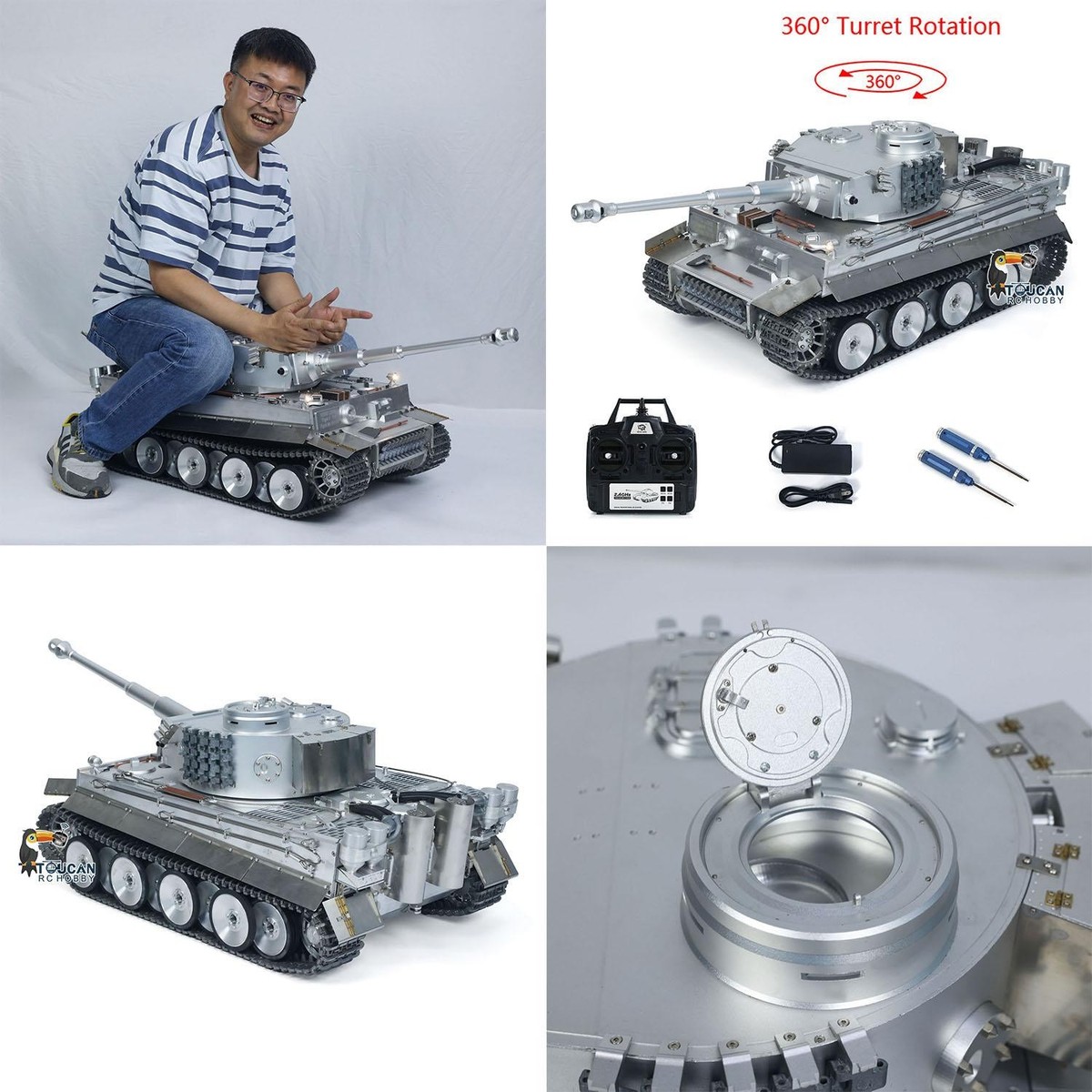 HengLong 1:8 Full Metal German Tiger I 3818 RTR RC Tank High