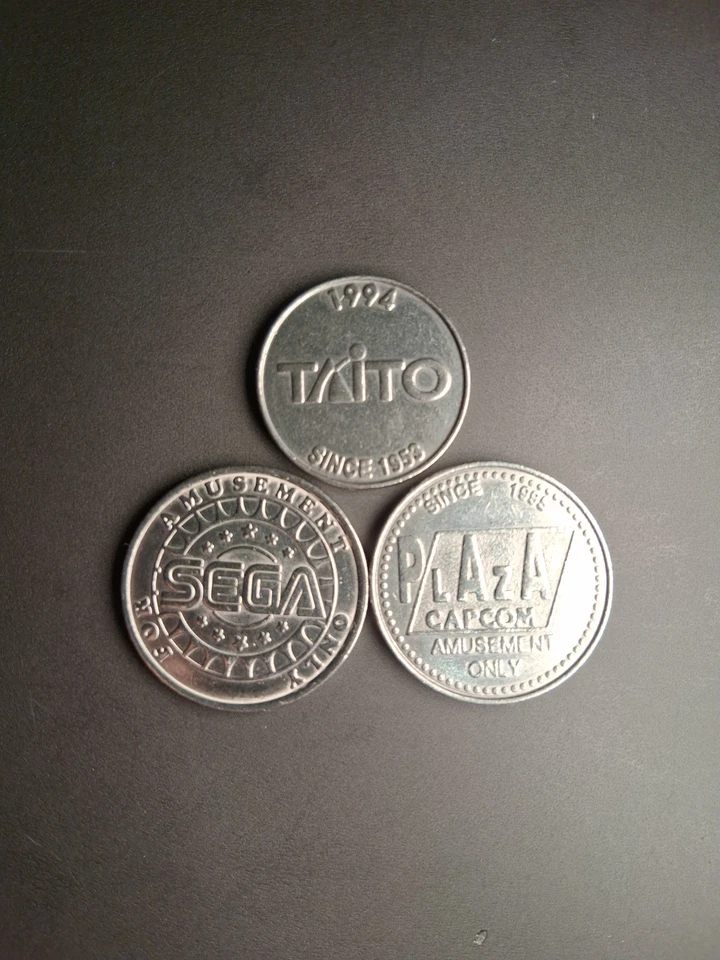 Lot De 3 Jetons Token Sega, Taito, Capcom test Pour Borne D'arcade, Coin Pusher - Photo 2/2