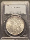 GREEN LABEL!  1885-P  MORGAN Silver Dollar, PCGS MS-64!