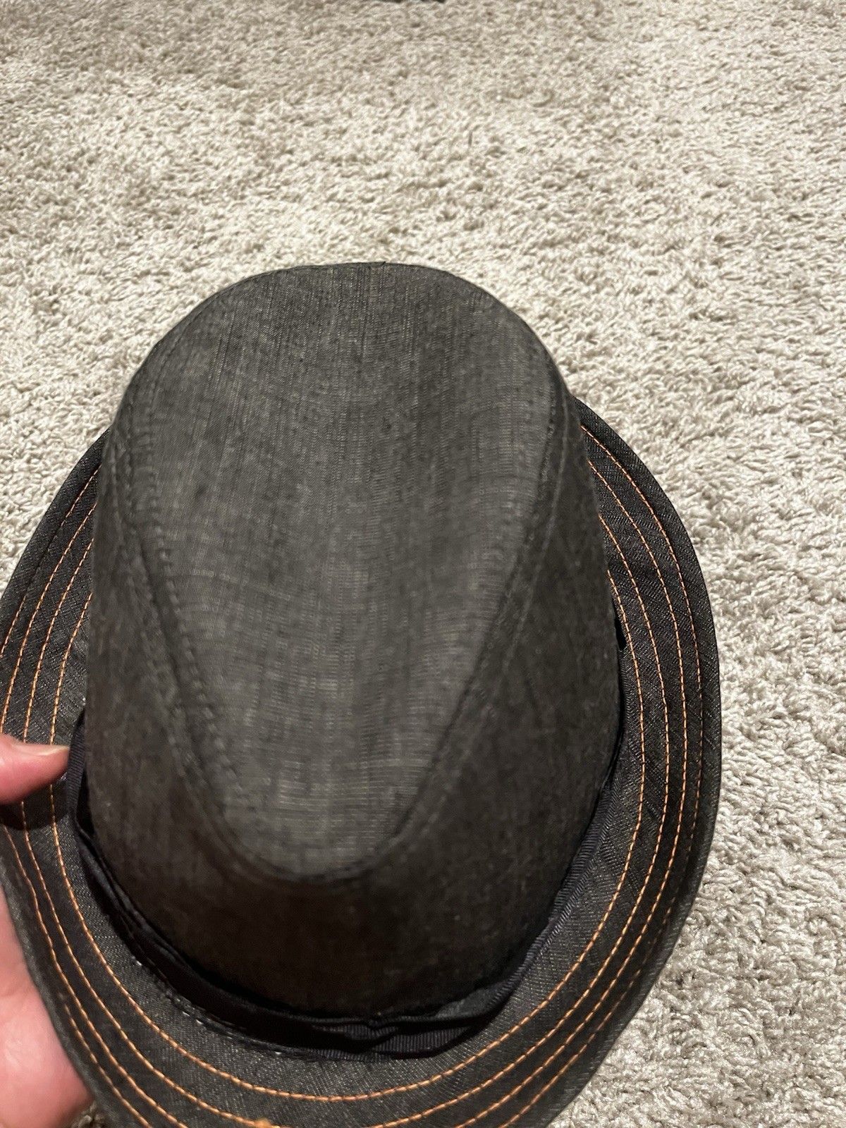 Goorin Bros Denim Fedora Hat Medium Gray Trilby Mens NWT image 2