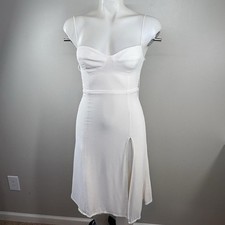 Reformation Juliette Dress Ivory Size 0 Midi Length Smocked Back