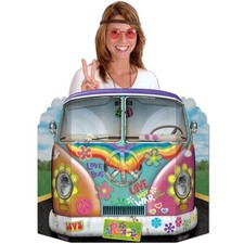 Hippie Bus Photo Prop 37" x 25" Cardboard Hippy 1960's 60s Party Decorations