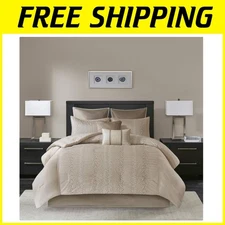 Camelia Cozy Comforter Set - Natural 8 Piece