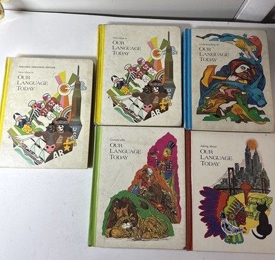 Our Language Today, 1971, Vintage, 4 English Textbooks & 1 Teachers Edition