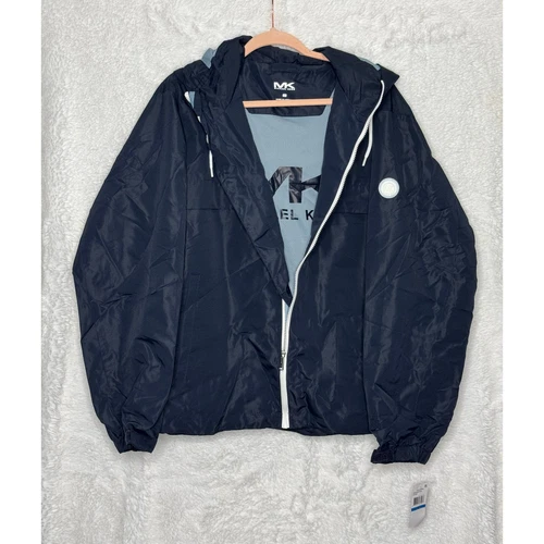 Impermeabile donna MICHAEL KORS blu notte taglia XL con cappuccio nuovo con etichetta