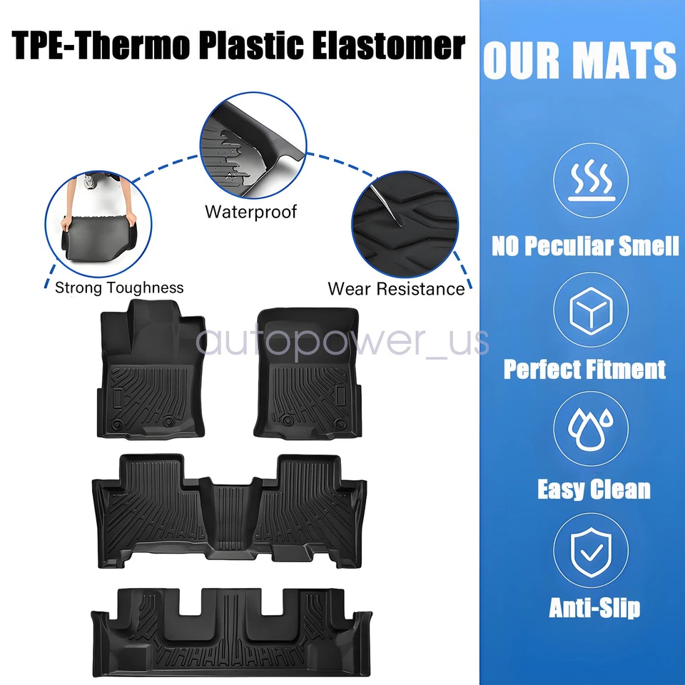 4 alfombrillas delanteras y traseras forro para Lexus GX 460 2010-2019 4 puertas TPE 3 filas Foto 3 de 4