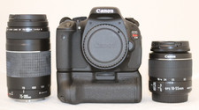 Canon EOS Rebel T3i camera W/ 75-300mm zoom lens, 18-55mm lens and bag
