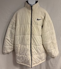 Vintage 90s Nike Reversible White Blue Puffer Jacket Men s Size XL Heavyweight