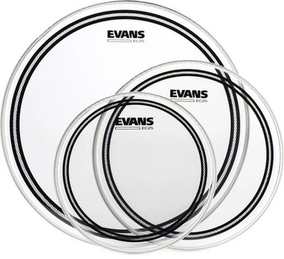 Evans EC2 Clear Tom Pack - 10'', 12'', and 16'' Heads
