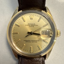 Rolex OP Date Ref. 15505 Champagne Sunburst Dial 34mm Full Set #W129994-1