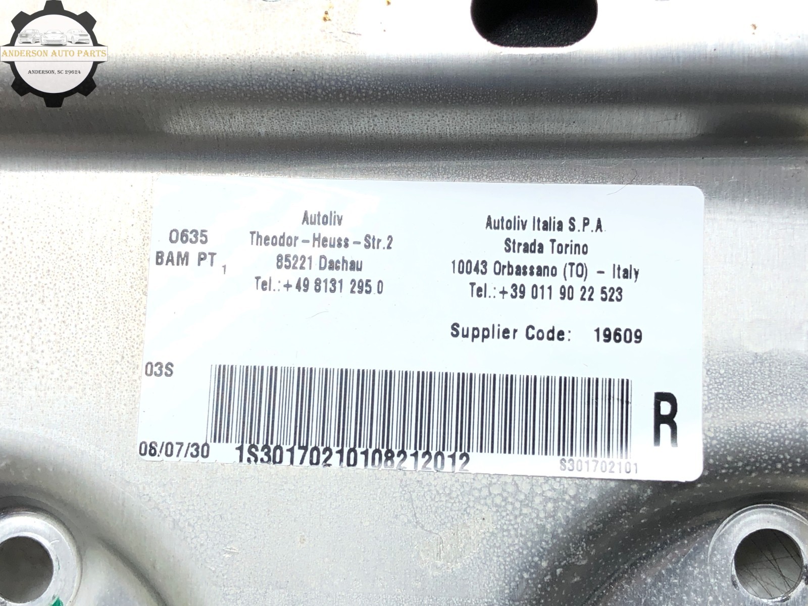 2009-2014 MASERATI GRANTURISMO M145 RIGHT PASS SIDE DOOR CURTAIN AIRBAG OEM.