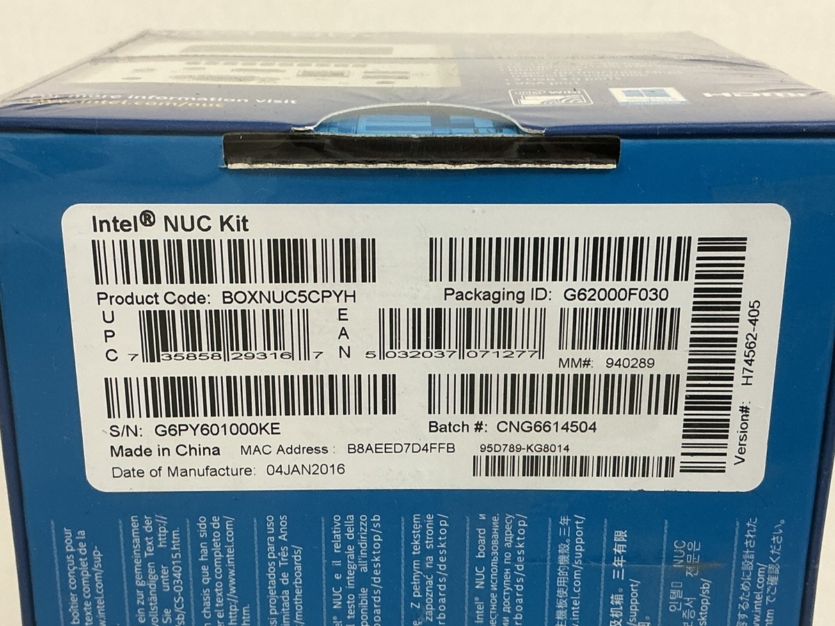 Intel NUC Nuc5cpyh (Intel Caleron, 1.60 GHz) Mini PC Kit for sale