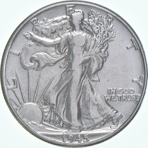 XF/AU 1945 Walking Liberty Half Dollar Polished 90% Silver *4957