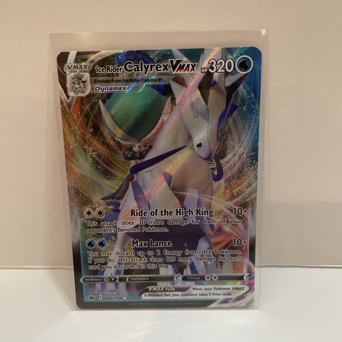 Ice Rider Calyrex VMAX Ultra Rare SWSH06: Chilling Reign 046/198 NM Ice Rider Calyrex VMAX Ultra Rare SWSH06: Chilling Reign 046/198 NM
