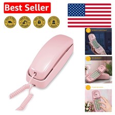 Elegant TRIMLINE 210 Pink Corded Home Phone - No Power Required, Wall Mountable