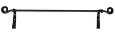 WROUGHT IRON TOWEL BAR with SCROLLS - Attached Wall Brackets up to 16" Towels