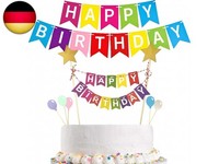 Wimpelketten Happy Birthday Tortenstecker Set, Alles Gute Zum Geburtstag Kuchen