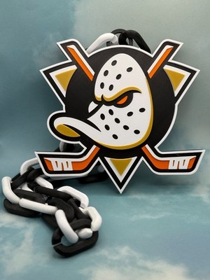 Anaheim Ducks New Oversized Necklace, Chain Fan Support Quack, quack, quack
