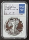 2021-S $1 SILVER AMERICAN EAGLE LANDING T-2 NGC PF70 Signed Edmund C Moy : 06397