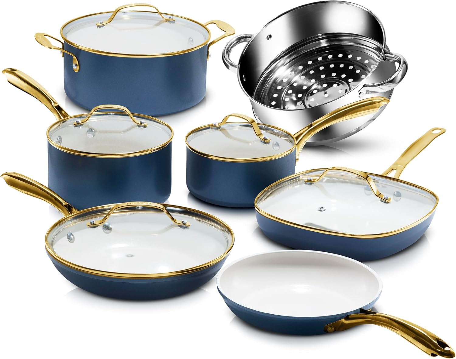 Gotham Steel 12-Piece Nonstick Ceramic Cookware Pots and Pans Set