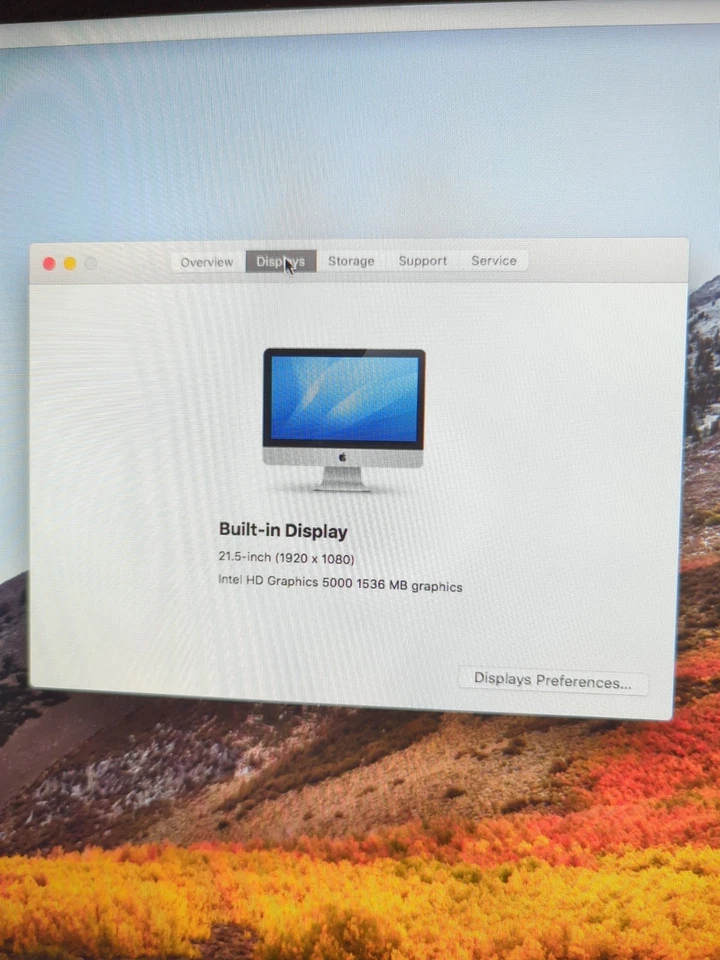 Apple iMac 21.5" 2014 A1418 i5-4260U 1.4GHz/ 8GB RAM 240GB SSD/10.13 (READ) - - Image 3 of 4