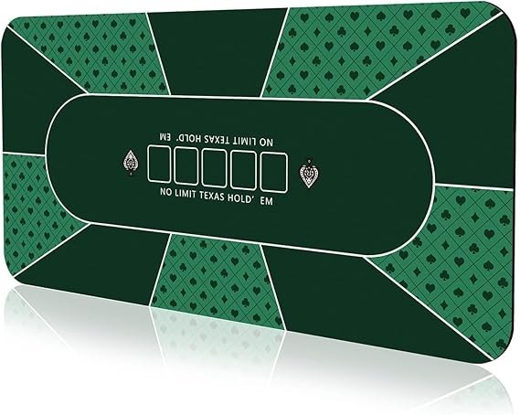 70 x 35 Inch Poker Mat for 8 Players - Texas Hold'em Rubber Table Top