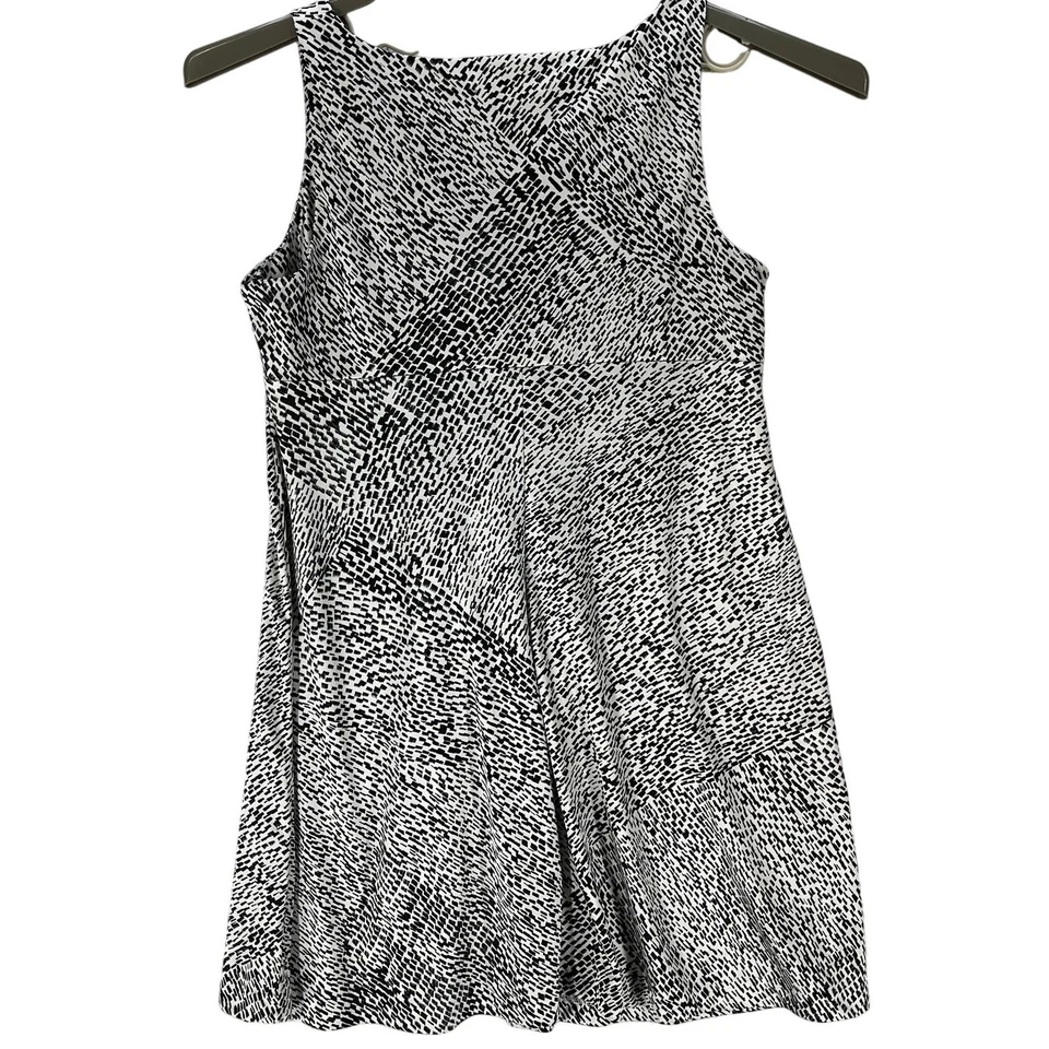 New York Company Dress Women XL Black White V-Neck Sleeveless All Over Print  Foto 4 de 4