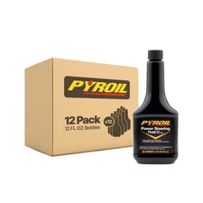 Power Steering Fluid w/ Stop Leak, Fit For Ford Toyota Imports - 12 Fl Oz, 12 Pk