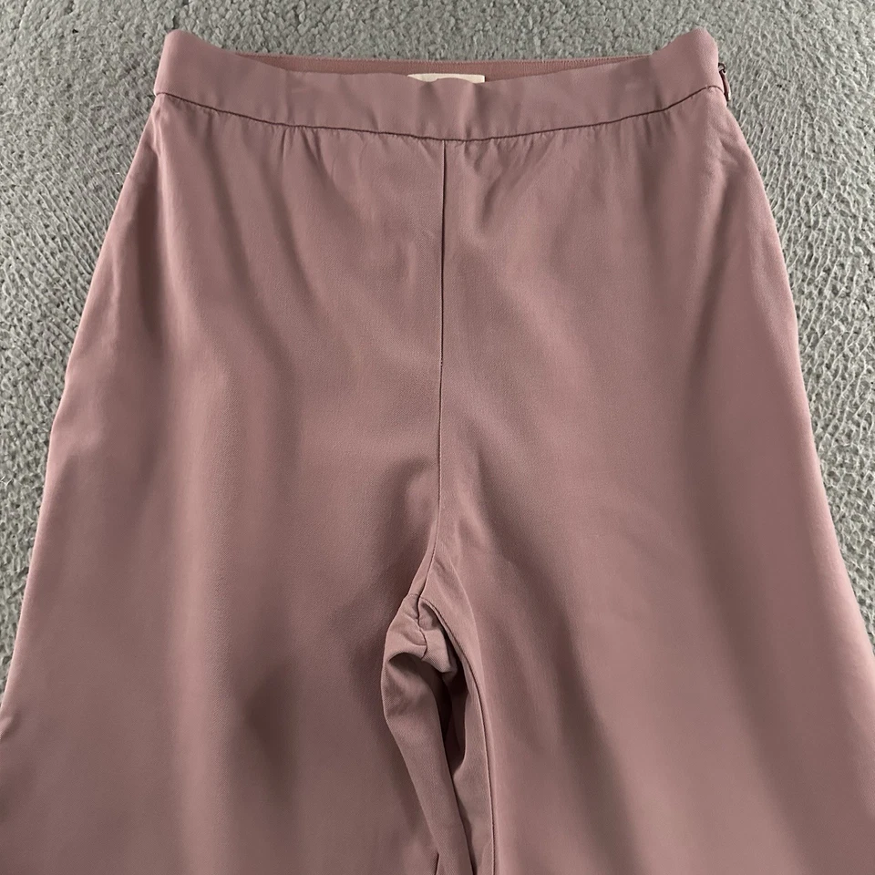 Rebecca Taylor Womens Pants Pink Size 4 Spring Crop Pant Wide Leg Wool Blend - Image 2 of 4