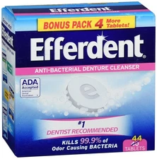 Efferdent Anti-Bacterial Denture & Retainer Cleanser Tablets Complete Clean 44ea