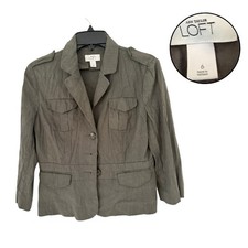 Ann Taylor Women s Size 6 Gray Blazer Long Sleeve Jacket Casual Office Wear