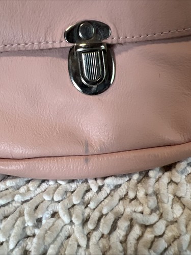 Harley Davidson Pink Leather Clip On Belt Bag Loop Clasp Bag GUC - Afbeelding 4 van 7