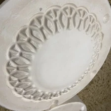 Vintage Lace Plate Ceramic Slip Mold Doily Dish Trinket Plate
