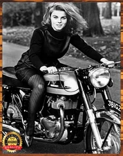 Vintage - Ann-Margret - Motorcycle - Man Cave - Metal Sign 11 x 14