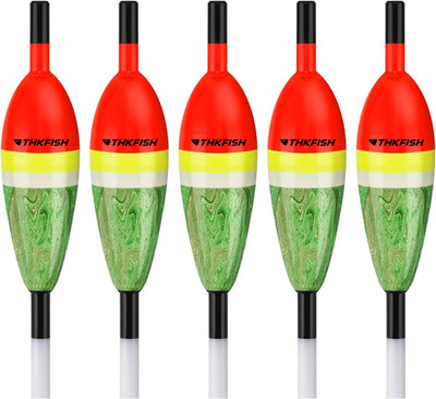 Fishing Floats Balsa Wood Slip Bobbers 5PCS Sensitive Bright Colors For Crappie