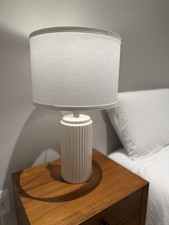 Ceramic Table Lamps   Modern Cream Lamps with Linen Shades, 23.5  Tall