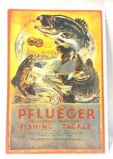 Pflueger Fishing Tackle Metal Tin Sign Wall Art Home Decor Advertising SEALED AB