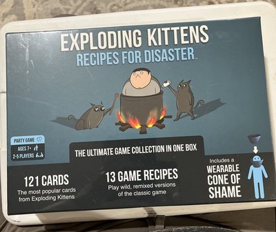 Exploding Kittens Recipe For Disaster Card Game With Cone Of Shame- NEW-13 Games