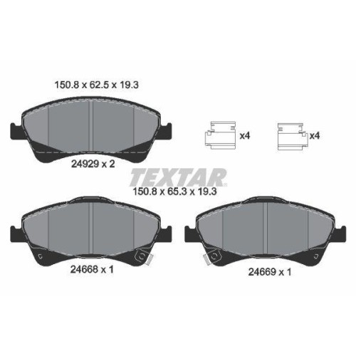 Textar 2466801 Bremsbelagsatz Scheibenbremse Vorderachse FüR Toyota-image