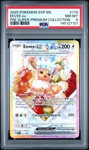 2025 POKEMON SVP EN-SV BLACK STAR PROMO #174 EEVEE EX PSA 8
