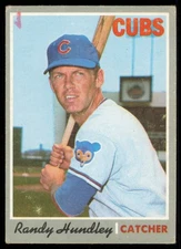 1970 TOPPS RANDY HUNDLEY CHICAGO CUBS #265 VG/EX - RED MARK