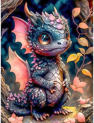 Frizlryem Diamond Painting Drache 5D for Adults and Children, DIY Diamond Art