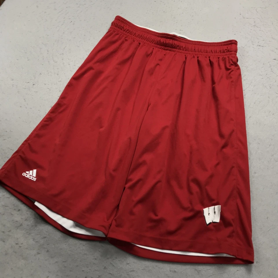 Wisconsin Badgers Shorts Mens XL Length +4 Adidas Basketball TEAM ISSUE Practice - Image 3 of 4