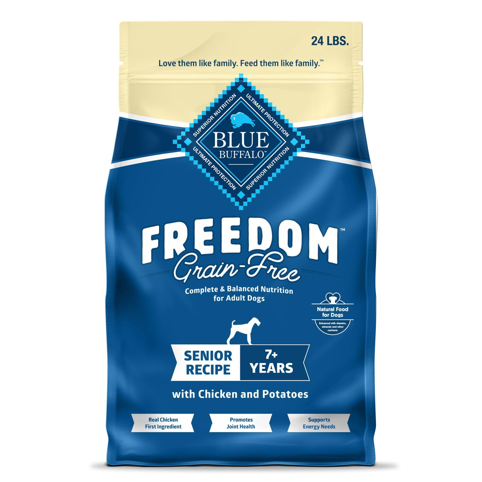 Blue Buffalo Freedom Grain-Free Senior Dry Dog Food, Provide