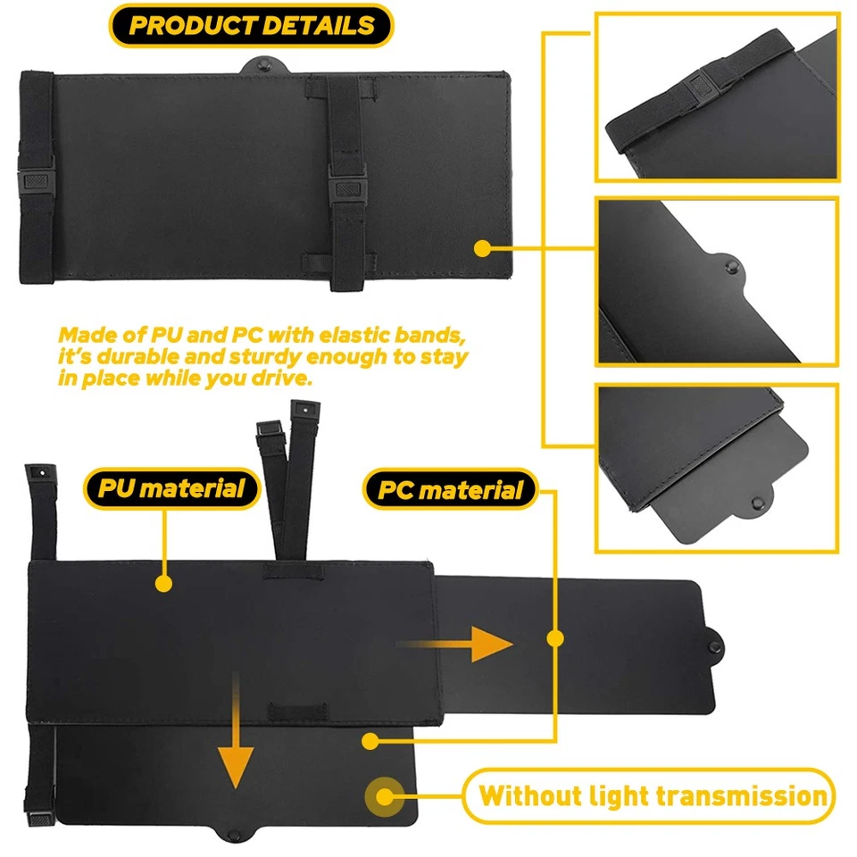 Juego de 2 pantallas para automóvil SUV para protector de visera de extensión solar extensión antideslumbrante unidad de conducción Foto 3 de 4