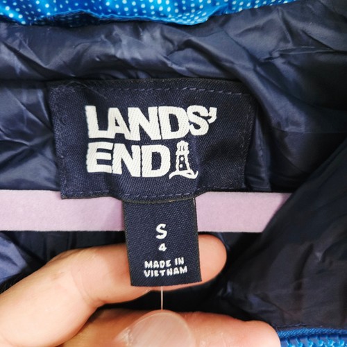 Land's End Kids Size S Insulated Puffer Jacket Blue Winter Snow Primaloft NWT - Picture 4 of 7