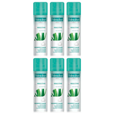 6 x Palmolive Rasierschaum Sensitiv sanfte Pflege für empfindliche Haut 300 ml