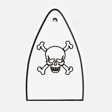 GUITAR TRUSS ROD COVER Engraved Etch Paul Reed Smith PRS USA - SKULL BONES WHITE