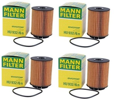OEM Mann Set of 4 Oil Filters HU 932/6 N For Audi A8 Q7 Porsche Cayenne VW Golf